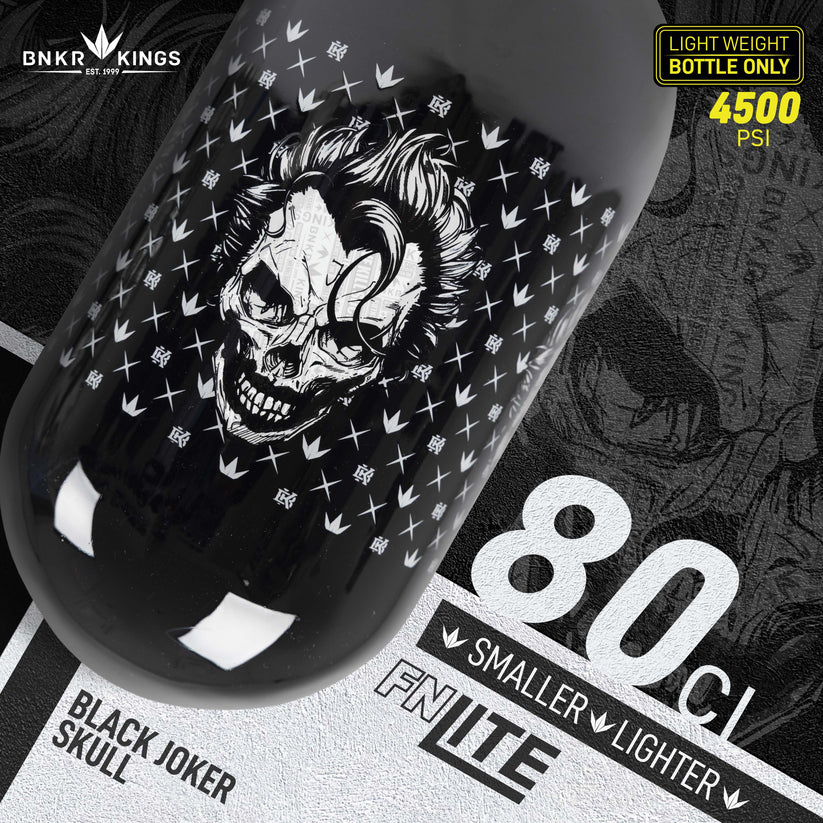 Bunkerkings FN Lite Air Bottle Only - 4500psi - Black Joker Skull